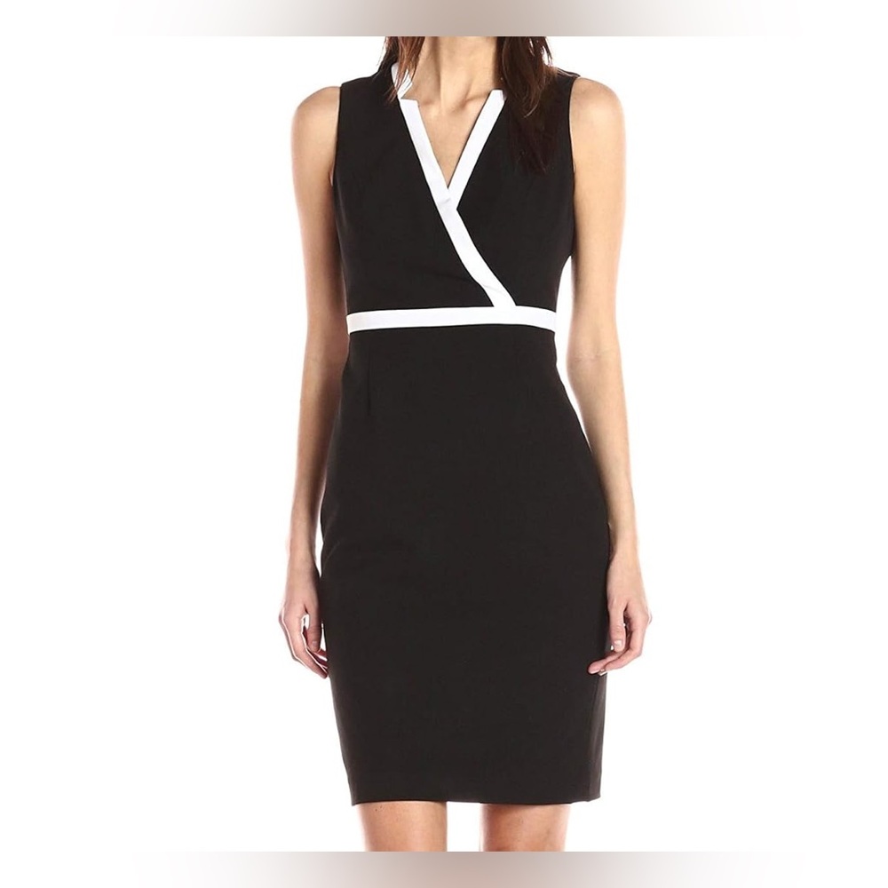 Calvin Klein Black Dress with White Trim - Picture 2 of 6